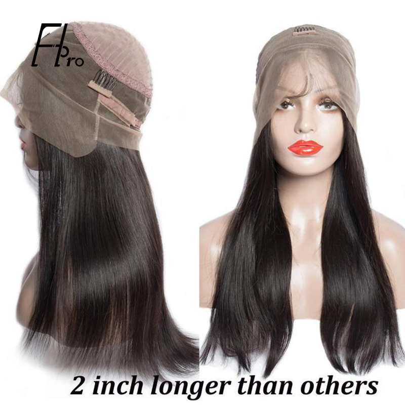 200% Density 360 Wig Straight With Baby Hair Virgin Hair For Black Women